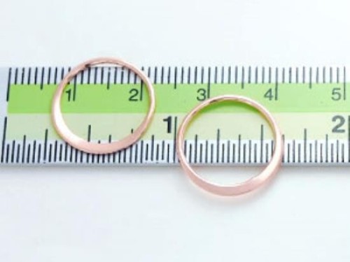 2 of 925 Sterling Silver Rose Gold Vermeil Style Circle Links, Connectors 15 mm. Polish Finished