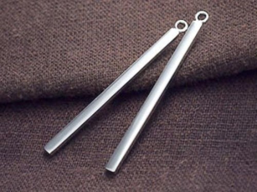 2 of 925 Sterling Silver Rectangle Bar Charms., vertical bar charms 2.5x40mm. .