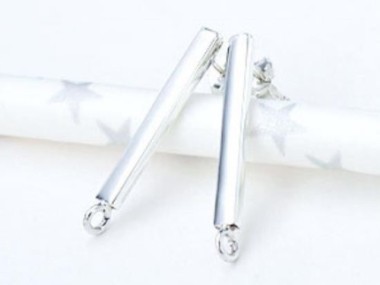 925 Sterling Silver Bar Stud Earrings Post Findings 2.4x20mm.