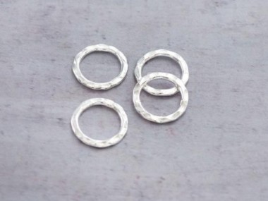 Karen Hill Tribe Silver Hammer Circle Jump Rings 14.5 mm.