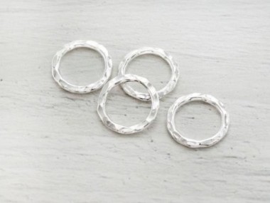 Karen Hill Tribe Silver Hammer Circle Jump Rings 14.5 mm.