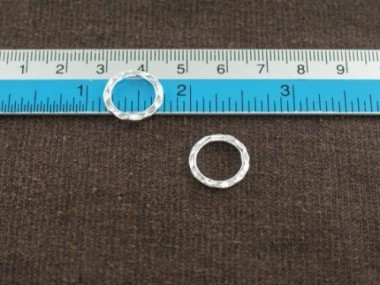 Karen Hill Tribe Silver Hammer Circle Jump Rings 14.5 mm.