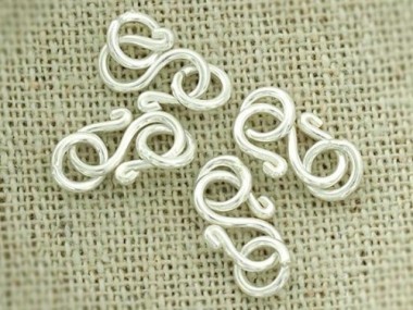 10 of Karen Hill Tribe Silver Clasps 9.5 mm.