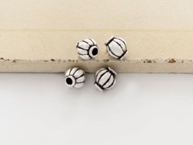 925 Sterling Silve Drum Beads 5x5.5 mm.