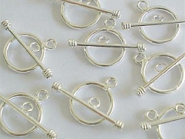 925 Sterling Silver Toggles 11 mm.