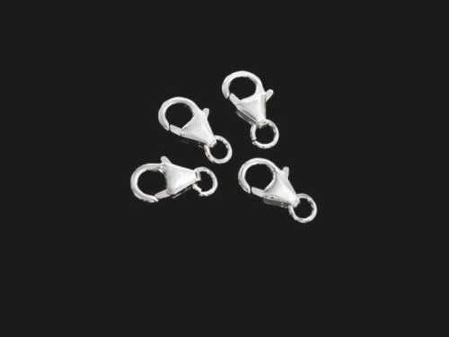 4 of 925 Sterling Silver Lobster Clasps 6x10 mm.