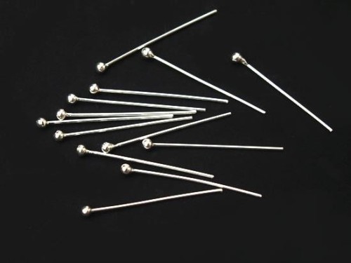 40 of 925 Sterling Silver Head Pins 19x 0.5 mm. 25 AWG wire