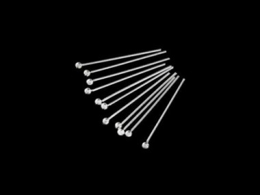 925 Sterling Silver Head Pins 19x 0.5 mm.