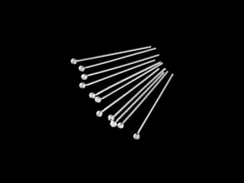 40 of 925 Sterling Silver Head Pins 19x 0.5 mm. 25 AWG wire