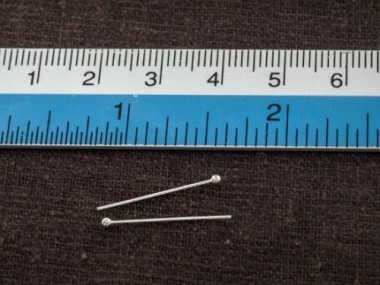 925 Sterling Silver Head Pins 19x 0.5 mm.