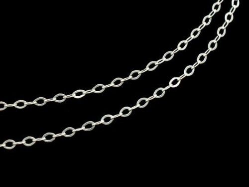 40 inches of 925 Sterling Silver Marquise Chain 1.5x2.5 mm. Delicate Chain