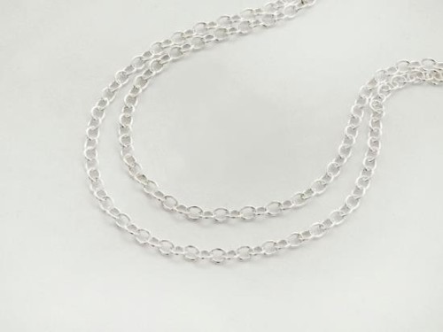 40 inches of 925 Sterling Silver Cable Chain 2.3x1.9 mm. Delicate Chain