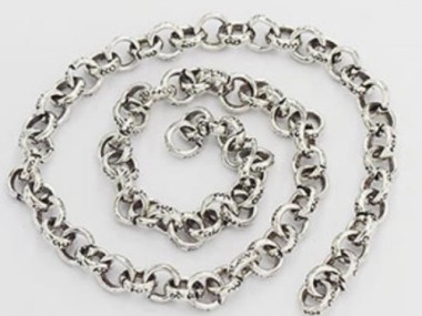 Karen Hill Tribe Silver Imprint Opened Link Chain 3.7mm.