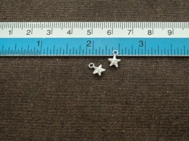 925 Sterling Silver Star Charms 6 mm.