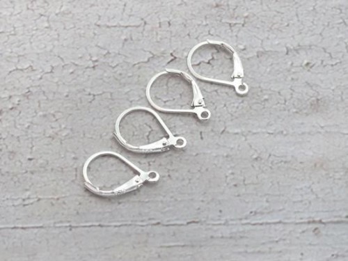 3 pairs of 925 Sterling Silver Lever Back Earring Findings 10x15 mm.