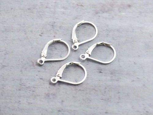 3 pairs of 925 Sterling Silver Lever Back Earring Findings 10x15 mm.