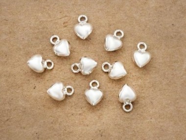 925 Sterling Silver Heart Charms 5 mm.