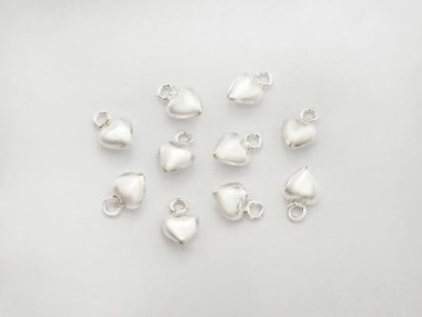 925 Sterling Silver Heart Charms 5 mm.