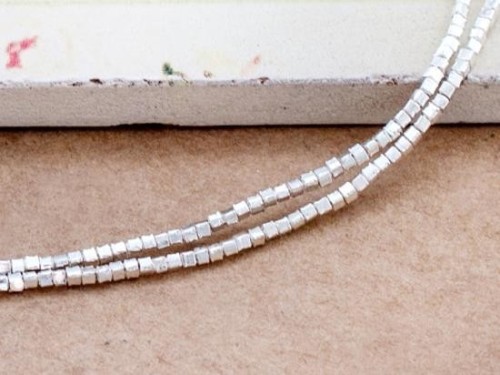 250 of Karen Hill Tribe Silver Tiny Cube Beads 1 mm 13 inches