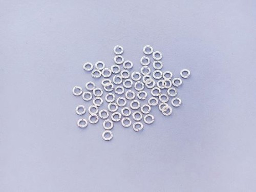 60 of 925 Sterling Silver Opened Jump Rings 3 mm.22 AWG. Wire