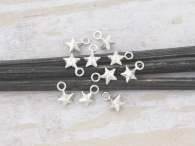 925 Sterling Silver Star Charms 4.5 mm.