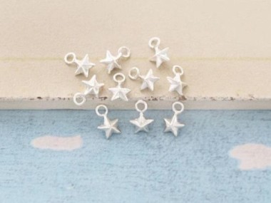 925 Sterling Silver Star Charms 4.5 mm.