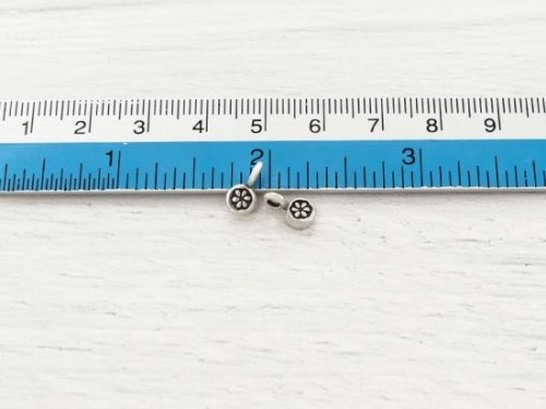 8 of Karen Hill Tribe Silver Daisy Imprint Charms 5 mm.