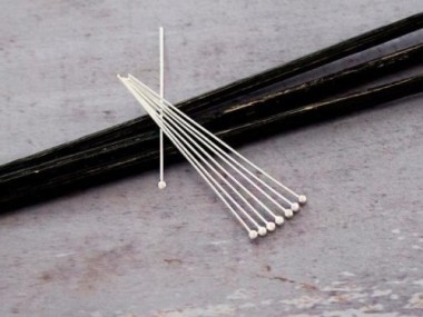 925 Sterling Silver Head Pins 39.5 mm.