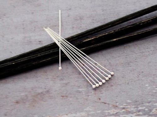 25 of 925 Sterling Silver Head Pins 39.5 mm.