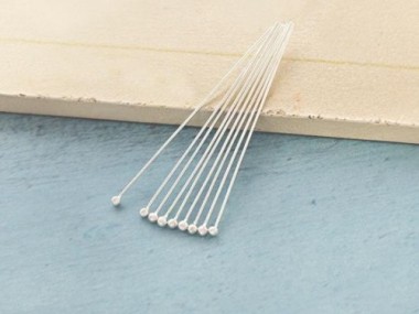 925 Sterling Silver Head Pins 39.5 mm.