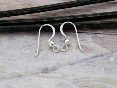 925 Sterling Silver Ear Wires 8x17 mm.,