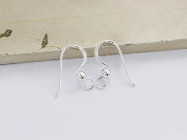 925 Sterling Silver Ear Wires 8x17 mm.,