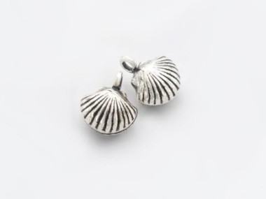 Karen Hill Tribe Silver Seashell Charms 11 mm.