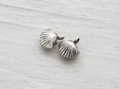 Karen Hill Tribe Silver Seashell Charms 11 mm.