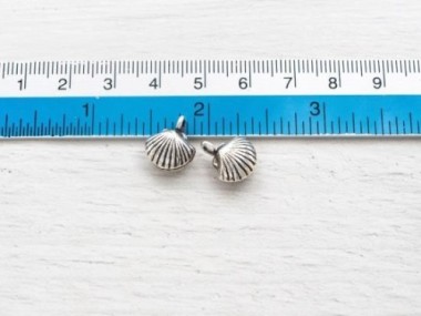 Karen Hill Tribe Silver Seashell Charms 11 mm.