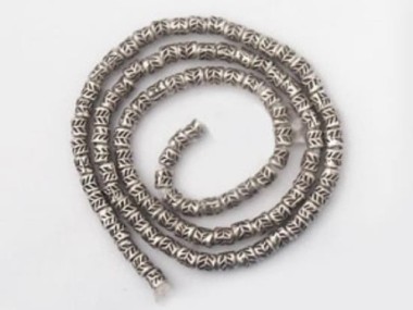 Karen Hill Tribe Silver Leaf Printed Beads 2mm.