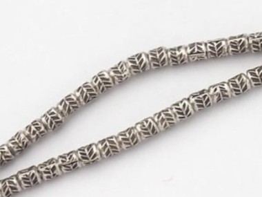 Karen Hill Tribe Silver Leaf Printed Beads 2mm.