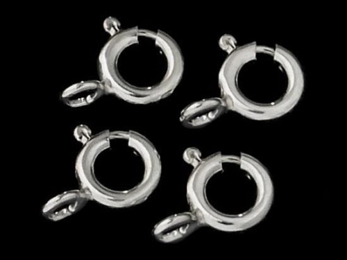 10 of 925 Sterling Silver Trigger Ring Clasps 6 mm.