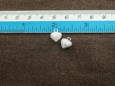 925 Sterling Silver Heart Charms 9 mm.