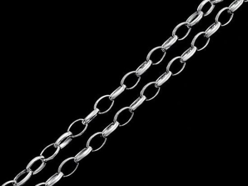 18 inches of 925 Sterling Silver Oval Chain 3x5 mm.