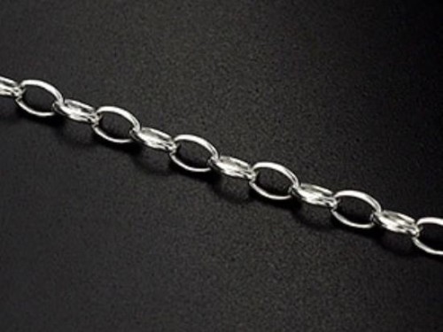 18 inches of 925 Sterling Silver Oval Chain 3x5 mm.