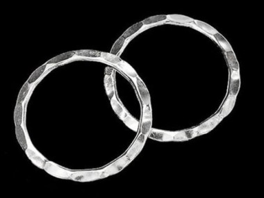 Karen Hill Tribe Silver Hammer Jump Rings 20 mm.