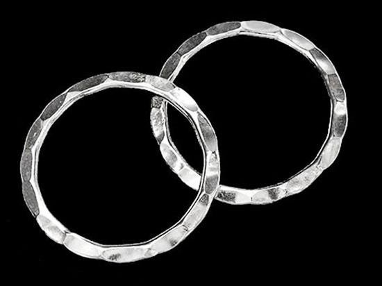 2 of Karen Hill Tribe Silver Hammer Jump Rings 20 mm.