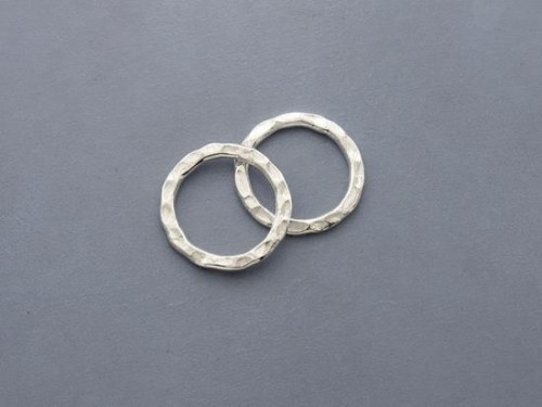 2 of Karen Hill Tribe Silver Hammer Jump Rings 20 mm.