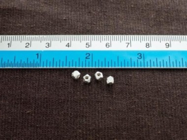 Karen Hill Tribe Silver Faceted Beads 3.5 mm.