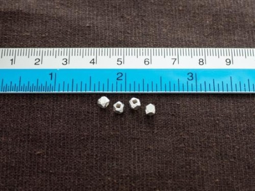 20 of Karen Hill Tribe Silver Faceted Beads 3.5 mm.