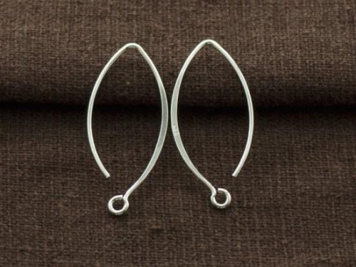 5 pairs of 925 Sterling Silver Ear Wires 12x28 mm.