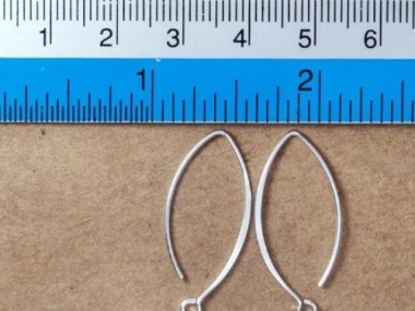 925 Sterling Silver Ear Wires 12x28 mm.