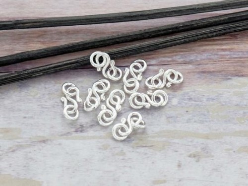 8 of Karen Hill Tribe Silver Clasps 10 mm.