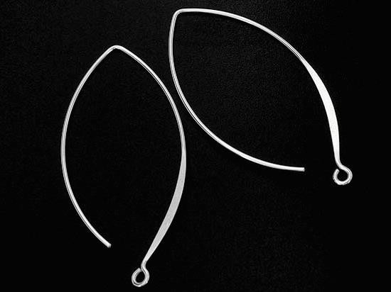 5 pairs of 925 Sterling Silver Ear Wires 22x39 mm.